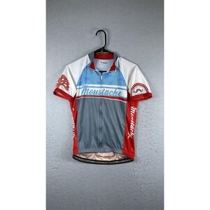 Primal Team Moustache Cycling Jersey Mens‎ Medium Full Zip Short Sleeve Bike